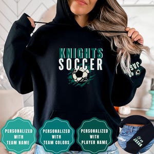 TEAL Soccer Hoodie Personalized Soccer Hoodie for Woman Soccer Hoodie Men Soccer Hoodie, Soccer Hoodie with Number, Sweatshirt Personalized