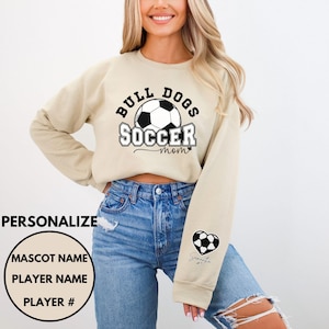 Soccer Mom Sweatshirt Personalized Soccer Sweatshirt for Mom Soccer Sweater Soccer Mascot Sweatshirt Soccer Sweatshirt Custom Soccer Gifts
