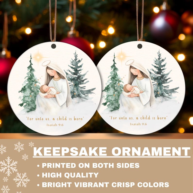 Nativity Ornament Bible Verse Christmas Tree Custom Ornament Nativity