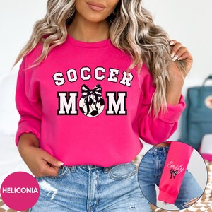 Soccer Mom Sweatshirt Personalized Soccer Sweatshirt for Woman Soccer Mom Sweater, Soccer Mom Hoodie, Soccer Coquette Sweatshirt Soccer Mama