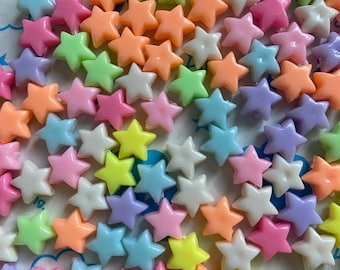New item Pastel color chunky star beads 30pcs