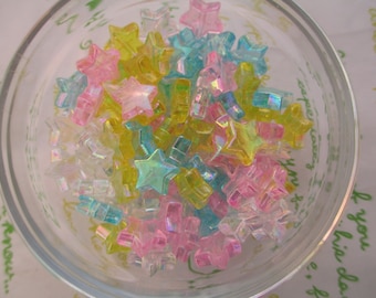 New item Tiny Shiny star beads 50pcs 10mm AB color mix