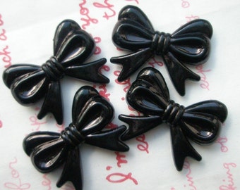 sale Chunky Bow beads 4pcs BLACK