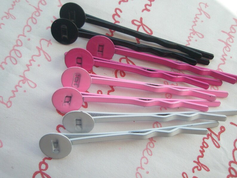 Colorful Metal Bobby pins with pad Size S 8pcs image 1