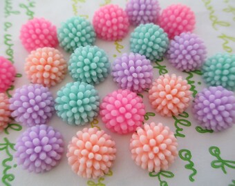 Spikey Resin Dome Cabochons 12mm 20pcs Mix