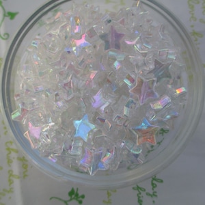 New item Tiny Shiny star beads 50pcs 10mm AB Milky white