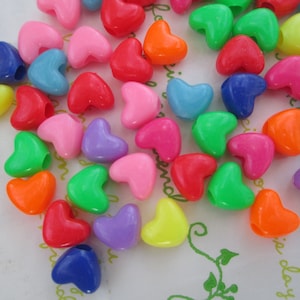 New item Colorful Opaque Heart beads 40pcs 11mm x 10mm Mix image 1