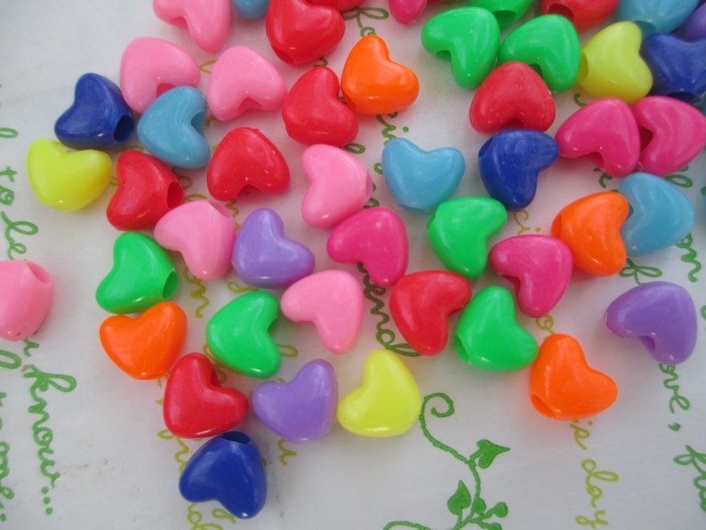 New item Colorful Opaque Heart beads 40pcs 11mm x 10mm Mix image 1