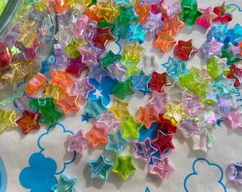 New item Tiny Shiny star beads 50pcs 10mm AB Bright color mix