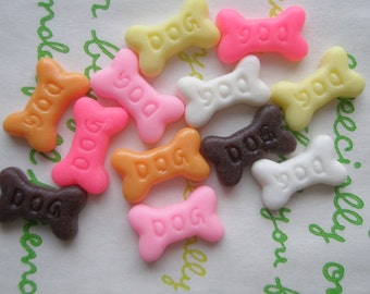 Tiny Milk Bone cookie biscuit cabochons Set 12pcs