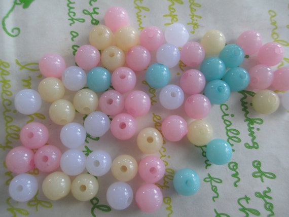 NEW ARRIVAL 80PCS 8MM MULTI COLOURED JELLY ROUND ACRYLIC BEADS CRAFTS BEADS