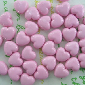 Tiny Puffy Heart BEADS 30pcs PH Pink Size XS image 1