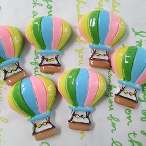 Cute colorful Air balloon Cabochon 4pcs 28mm x 24mm