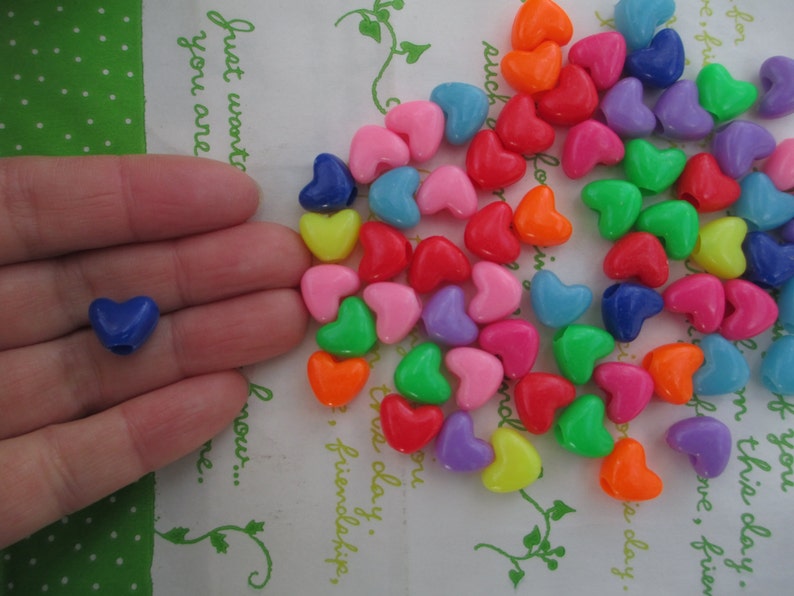 New item Colorful Opaque Heart beads 40pcs 11mm x 10mm Mix image 2