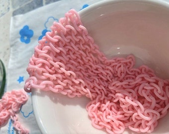 Plastic chains Pink Link  ( 8mm x 6mm)  2pcs x 15inches