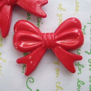 Huge Chunky Bow beads 2pcs XL RED