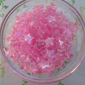 New item Tiny Shiny star beads 50pcs 10mm AB Pink