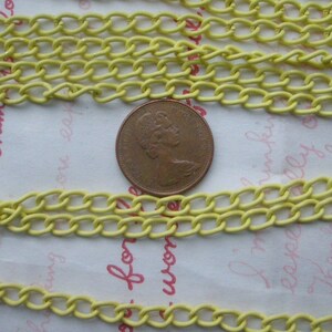 5 Feet Enamel chain YELLOW 60 inches Link6mm x 4mm SizeM image 2