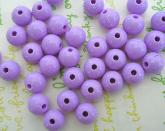 PLAIN acrylic Beads 25pcs Size 10mm Lavender purple