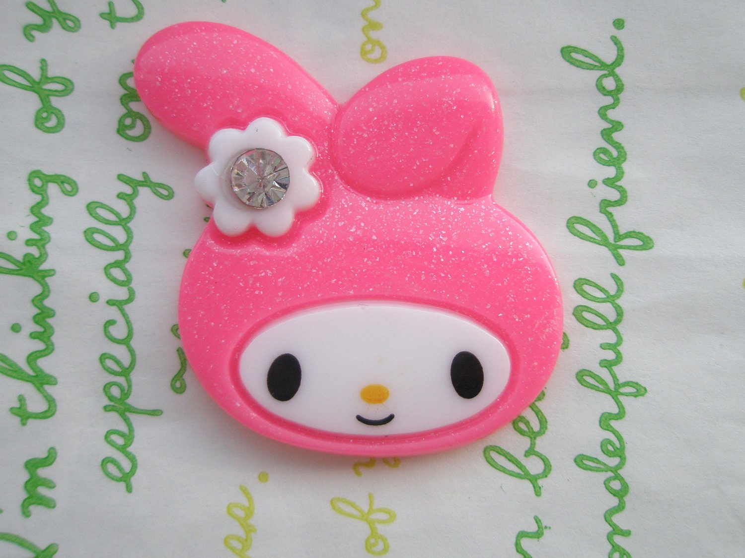 SALE Big Glitter Bunny Cabochon 2pcs 39mm X 34mm Flat Dark | Etsy