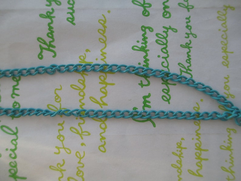 NEW item 5 Feet Enamel chain TEAL 60 inches Link 5mm x 3.5mm SizeS image 4