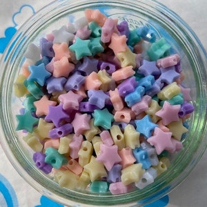 New item Pastel color Tiny star beads 50pcs 9mm imagem 2