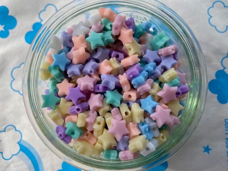 New item Pastel color Tiny star beads 50pcs 9mm imagem 2