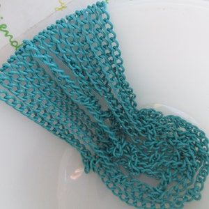 NEW item 5 Feet Enamel chain TEAL 60 inches Link 5mm x 3.5mm SizeS image 1