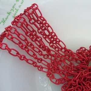 5 Feet Enamel chain RED 60 inches Link 9mm x 5mm Size--M