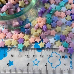 New item Pastel color Tiny star beads 50pcs 9mm image 3
