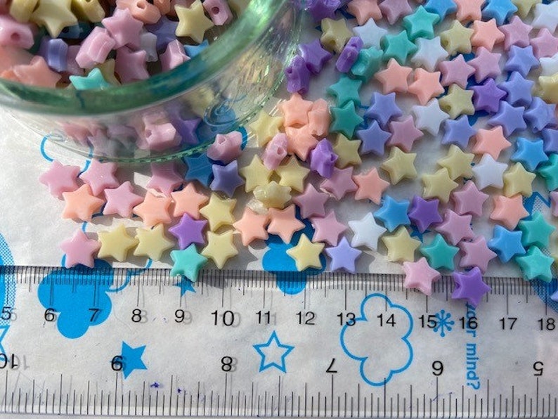 New item Pastel color Tiny star beads 50pcs 9mm imagem 3