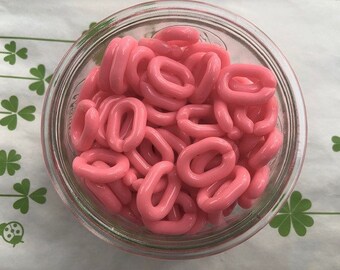 Large Funky Acrylic chain links  Size 19mm x 14mm  40pcs Bright Melon pink ( New color )