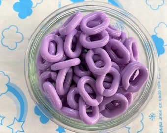 Large Funky Acrylic chain links  Size 19mm x 14mm  40pcs Pastel Purple ( New color )