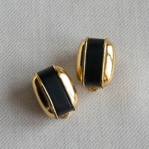 Orecchini a clip vintage anni &#39;80 colore oro e nero