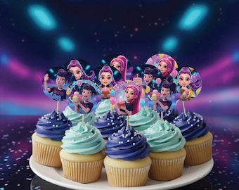 Kpop Demon Hunters Cupcake Toppers | Birthday Party Decor (Digital Print) Fan Art, ALL ART is ORIGINAL