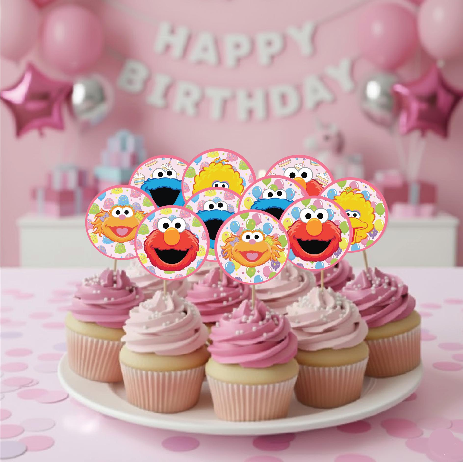 Elmo Cupcake Toppers - Etsy, image size:1888x1887