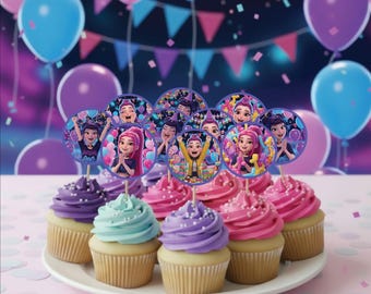 Kpop Demon Hunters Party Bliss Cake Toppers | 24 Digital Designs | Instant Download Birthday Decor. Fan Art, ALL ART is ORIGINAL