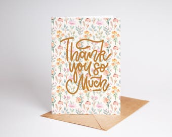 Floral Thank You Card: 5x7 Printable Greeting Card (Digital Download)