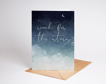 Watercolor Starry Sky Greeting Card: Encouragement Card (Digital Download)