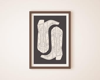 Cowboy Boot Print: Western Nursery Decor, Cowgirl Wall Art (Digital Download)