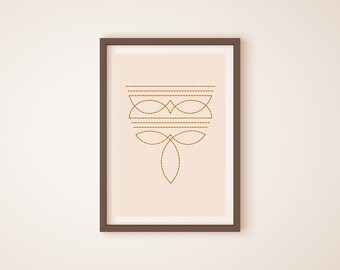 Rust Boot Stitch Western Art Print: Rustic Cowboy Decor (Digital Download)