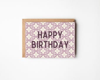 Purple Talavera Birthday Card: 5x7 Printable Greeting (Digital Download)