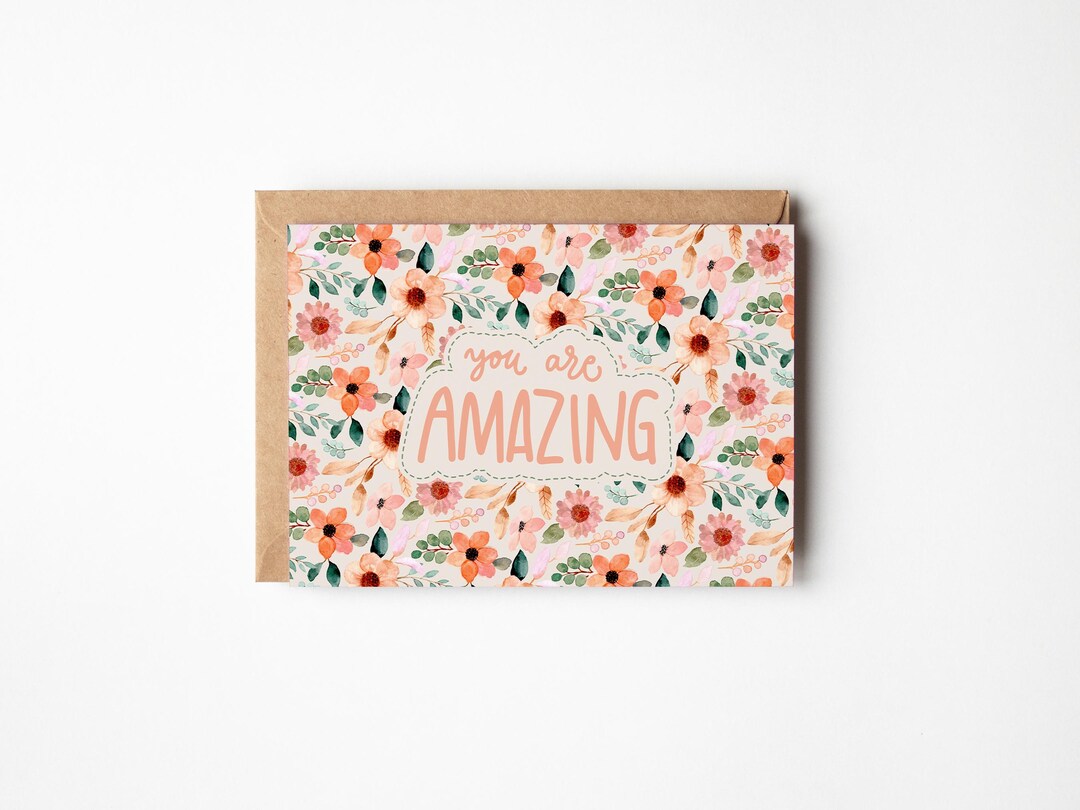 Printable You're Amazing Card Instant Download 5x7 Foldable Blank ...