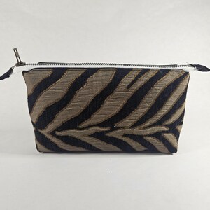 Up-cycled and hand-made Zebra pattern zipper pouch