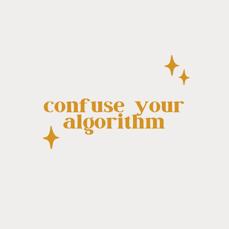 Sticker Confuse Your Algorithm White and Butterscotch Square - Etsy