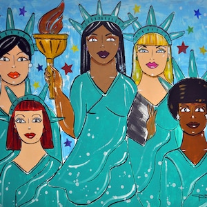 Statue of Liberty, Lady Liberty Wall Art, Freedom, American Decor, Patriotic Art, Political Art, Women&#39;s Rights, Immigrant Art