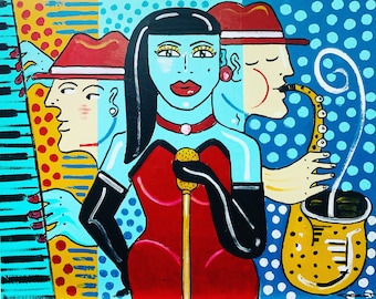 Jazz Art, Music Art Print, Gift for Musician, Music Room Decor, Gift for Singer, Music Gift, Music Teacher Gift, Music Lover