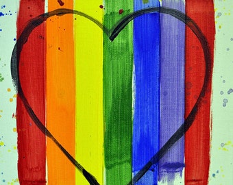 Pride Greeting Card, LGBTQ Birthday, Rainbow Heart, Gay Love, Gay Pride, Bi Pride, Lesbian Pride, Card for Boyfriend, Card for Girlfriend