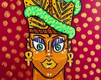 Original Painting, Latin Art, Latin Artists, Egyptian, Home Decor, Boho Decor, Queer Artists