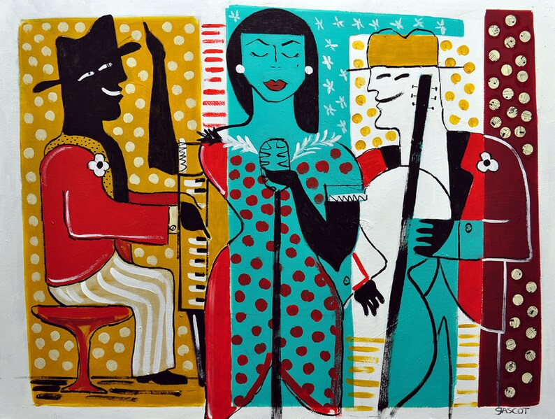 Gift for Musician Music Wall Art Mid Century Modern Style Etsy